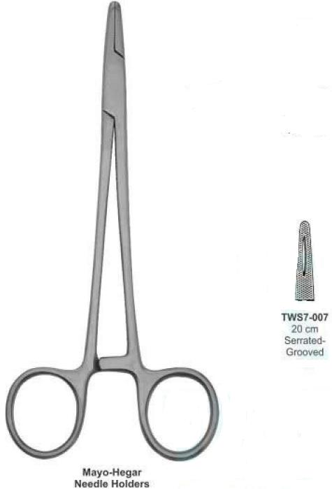 Голкотримач Mayo-Hegar зубчастий з канавкою 20 cm (cм) TWS7-007